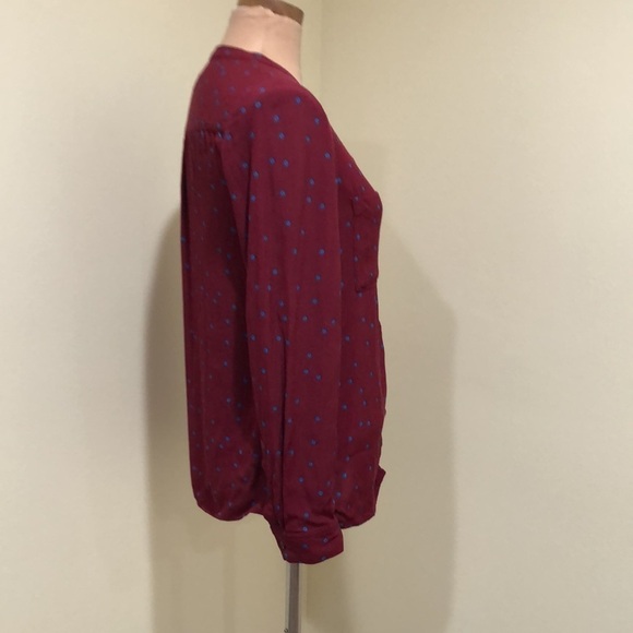 Boden Blouse Size US 8R Red Retro Floral Print Button Up Top - Picture 4 of 11